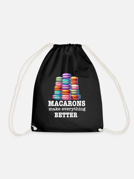 Macarons Kekse Bäcker Französisches Dessert Lustig - Turnbeutel - Schwarz