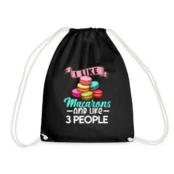 Macarons Kekse Bäcker Französisches Dessert Lustig - Turnbeutel - Schwarz - Vorne