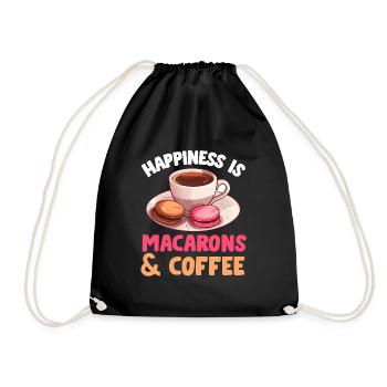 Macarons Kekse Bäcker Französisches Dessert Lustig - Turnbeutel - Schwarz - Vorne