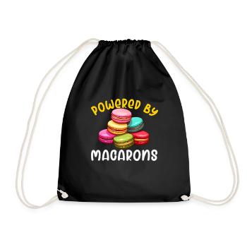 Macarons Kekse Bäcker Französisches Dessert Lustig - Turnbeutel - Schwarz - Vorne