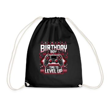 Funny Gamer Birthday Boy Il est temps de passer au niveau supérieur - Sac de sport léger - noir - Devant