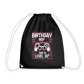 Funny Gamer Birthday Boy Il est temps de passer au niveau supérieur - Sac de sport léger - noir - Devant