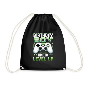 Funny Gamer Birthday Boy Il est temps de passer au niveau supérieur - Sac de sport léger - noir - Devant
