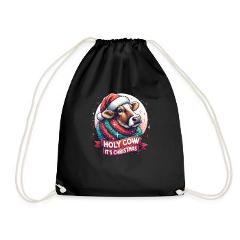 Holy Cow Its Christmas I Xmas Cow - Drawstring Bag - black - Front