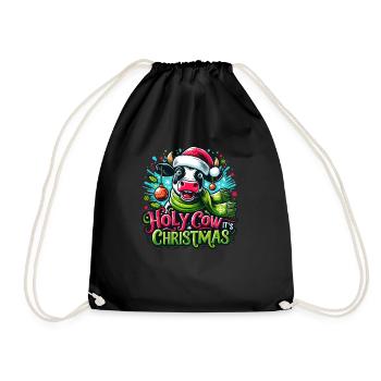 Holy Cow Its Christmas I Xmas Cow - Drawstring Bag - black - Front