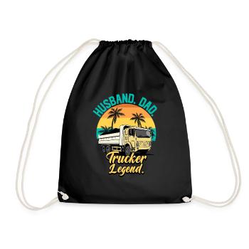 Husband Dad Trucker Legend - Drawstring Bag - black - Front