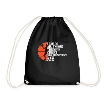 Christian Basketball Jesus Speaks Religious - Drawstring Bag - black - Front
