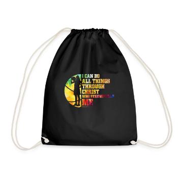 Christian Basketball Jesus Speaks Religious - Drawstring Bag - black - Front