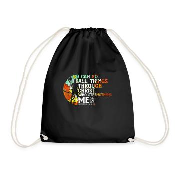Christian Basketball Jesus Speaks Religious - Drawstring Bag - black - Front