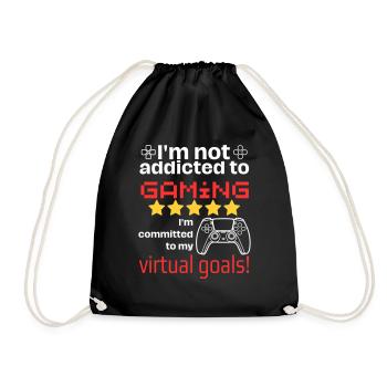Not addicted to gaming - Turnbeutel - Schwarz - Vorne