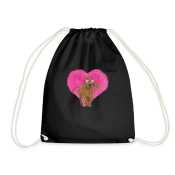 Drôle d’amant de chien coeurs de teckel mignons - Sac de sport léger - noir - Devant