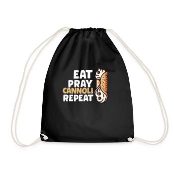 Cannoli Baker Italian Pastry Dessert Funny - Drawstring Bag - black - Front
