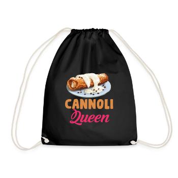 Cannoli Baker Italian Pastry Dessert Funny - Drawstring Bag - black - Front