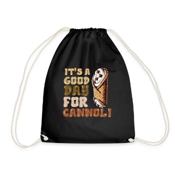 Cannoli Baker Italian Pastry Dessert Funny - Drawstring Bag - black - Front