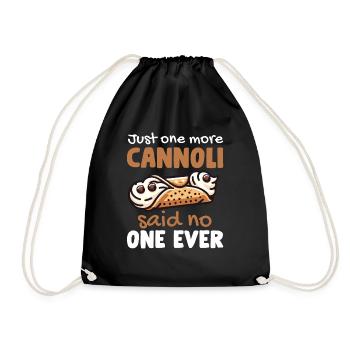 Cannoli Baker Italian Pastry Dessert Funny - Drawstring Bag - black - Front