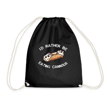 Cannoli Baker Italian Pastry Dessert Funny - Drawstring Bag - black - Front