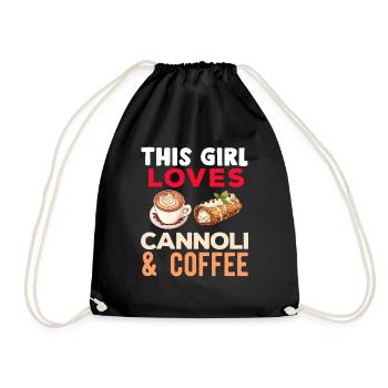 Cannoli Baker Italian Pastry Dessert Funny - Drawstring Bag - black - Front