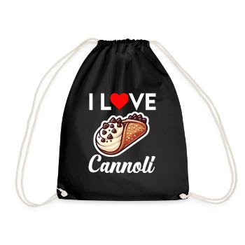 Cannoli Baker Italian Pastry Dessert Funny - Drawstring Bag - black - Front