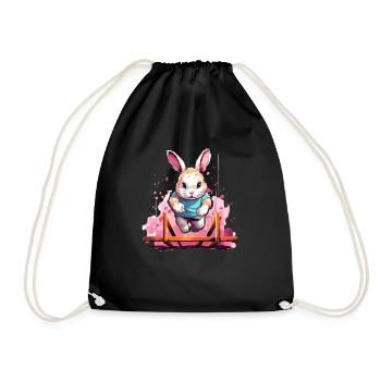 Kaninhop motif for rabbit owners Kaninhop - Drawstring Bag - black - Front