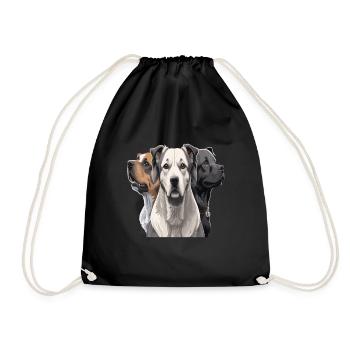 Die drei hunde - Turnbeutel - Schwarz - Vorne