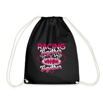 Race Woman Racing Quotes Car Racer Driver - Drawstring Bag - black - Front