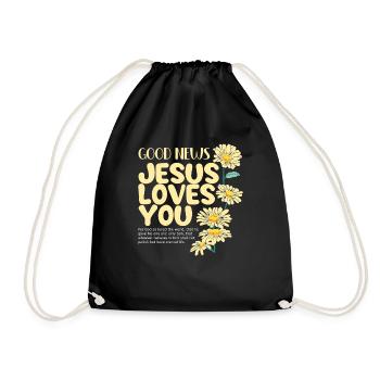 Amoureux de la Bible Jésus vous aime baptême - Sac de sport léger - noir - Devant