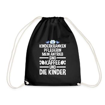 Pfleger Pflegekraft Kinderkrankenpflegerin - Turnbeutel - Schwarz - Vorne