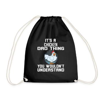 Funny Chicken Saying Chicken - Drawstring Bag - black - Front