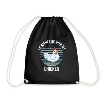 Lustiger Hühner Spruch Huhn - Turnbeutel - Schwarz - Vorne