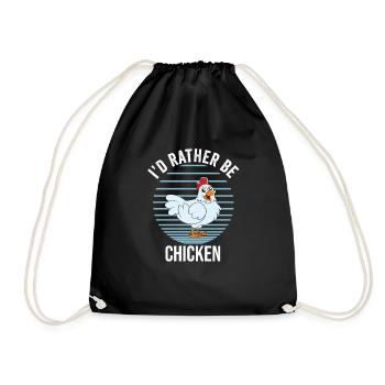 Lustiger Hühner Spruch Huhn - Turnbeutel - Schwarz - Vorne