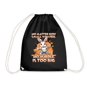 Kaninhop Joy Spaß und Bewegung für dein Kaninchen - Turnbeutel - Schwarz - Vorne
