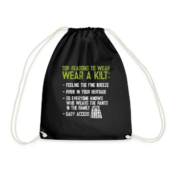 Jupe Tartan Kilt Ecossais - Sac de sport léger - noir - Devant