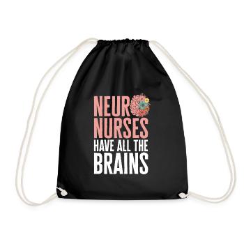 Neurologie Krankenschwester Gehirn Neurologin - Turnbeutel - Schwarz - Vorne