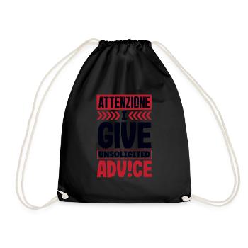 Attenzione Je donne des conseils non sollicités Humour - Sac de sport léger - noir - Devant