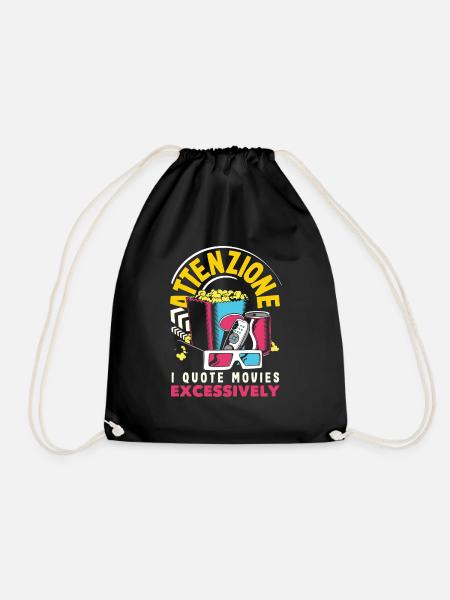 Attenzione Movie Quote - Drawstring Bag - black