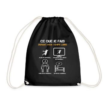 ce que je fais durant mon temps libre handball - Sac de sport léger - noir - Devant