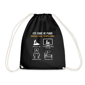 ce que je fais durant mon temps libre jet ski - Sac de sport léger - noir - Devant