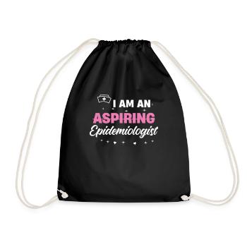 I'm an aspiring epidemiologist at - Drawstring Bag - black - Front