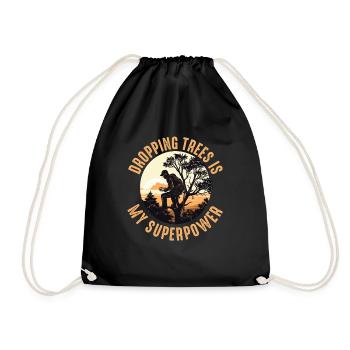 Arborist Tree Surgeon Woodworker Funny Logger - Drawstring Bag - black - Front