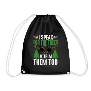 Arborist Tree Surgeon Woodworker Funny Logger - Drawstring Bag - black - Front
