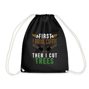 Arborist Tree Surgeon Woodworker Funny Logger - Drawstring Bag - black - Front