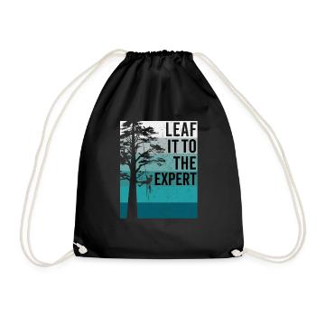 Arborist Tree Surgeon Woodworker Funny Logger - Drawstring Bag - black - Front