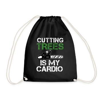 Arborist Tree Surgeon Woodworker Funny Logger - Drawstring Bag - black - Front