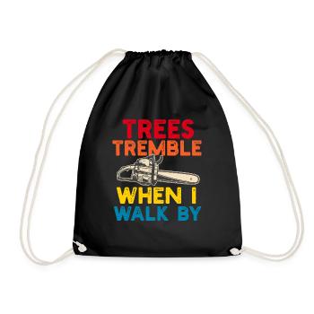 Arborist Tree Surgeon Woodworker Funny Logger - Drawstring Bag - black - Front