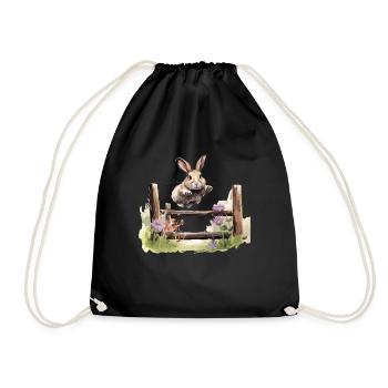 Kaninhop Discover the world of rabbit sports - Drawstring Bag - black - Front