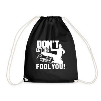 Karate Karate Don't Let The Ponytail Fool You - Drawstring Bag - black - Front