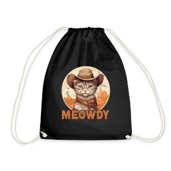Meowdy Cat Miow chapeau de Cowboy Country Music Texas - Sac de sport léger - noir - Devant