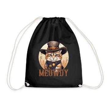 Miaou Chat Miow Chapeau de cow-boy Musique Country Texas - Sac de sport léger - noir - Devant