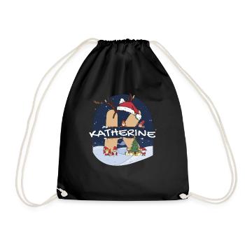 Génial Katherine nom w chapeau de père Noël dans le thème de Noël - Sac de sport léger - noir - Devant