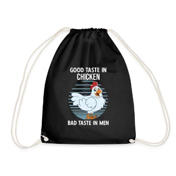 Lustiger Hühner Spruch Huhn - Turnbeutel - Schwarz - Vorne